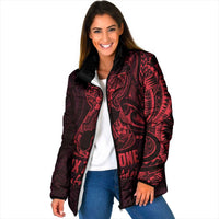 Oxblood Guam Latte Stone Tribal Tattoo Padded Jacket Hafa Adai Six 7 One - Polynesian Pride