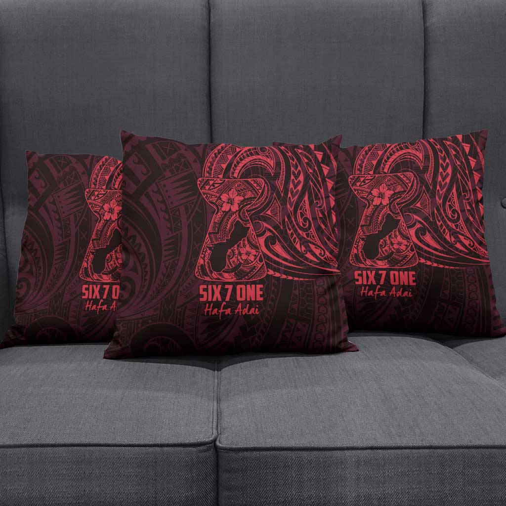 Oxblood Guam Latte Stone Tribal Tattoo Pillow Cover Hafa Adai Six 7 One - Polynesian Pride