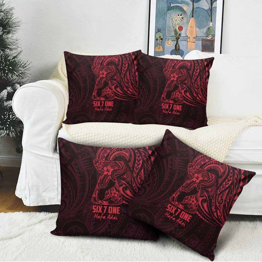Oxblood Guam Latte Stone Tribal Tattoo Pillow Cover Hafa Adai Six 7 One - Polynesian Pride