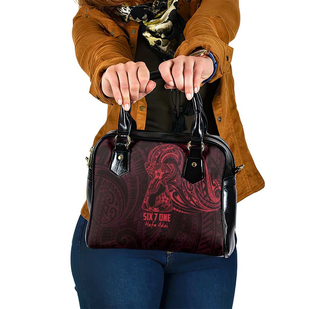 Oxblood Guam Latte Stone Tribal Tattoo Shoulder Handbag Hafa Adai Six 7 One