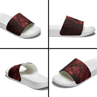 Oxblood Guam Latte Stone Tribal Tattoo Slide Sandals Hafa Adai Six 7 One - Polynesian Pride