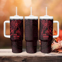 Oxblood Guam Latte Stone Tribal Tattoo Tumbler With Handle Hafa Adai Six 7 One