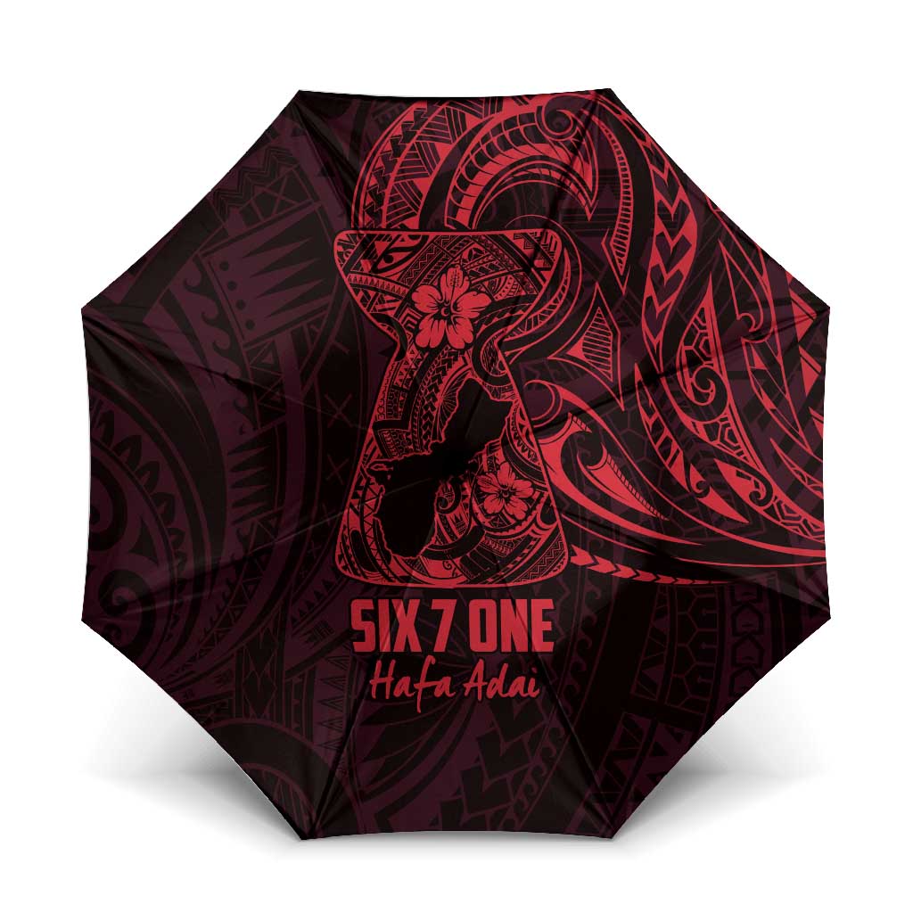 Oxblood Guam Latte Stone Tribal Tattoo Umbrella Hafa Adai Six 7 One - Polynesian Pride