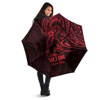 Oxblood Guam Latte Stone Tribal Tattoo Umbrella Hafa Adai Six 7 One - Polynesian Pride