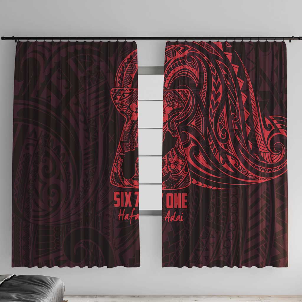 Oxblood Guam Latte Stone Tribal Tattoo Window Curtain Hafa Adai Six 7 One
