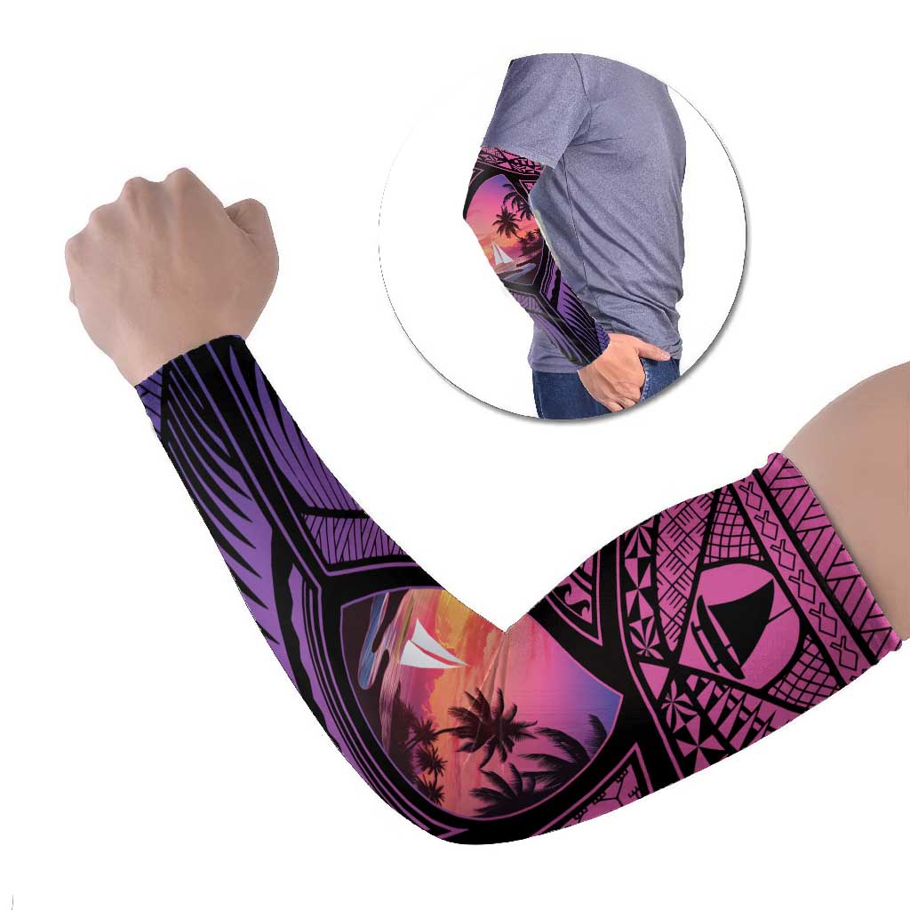 Guam Chamorro Artsy Arm Sleeves Guahan Sunset Beach - Polynesian Pride