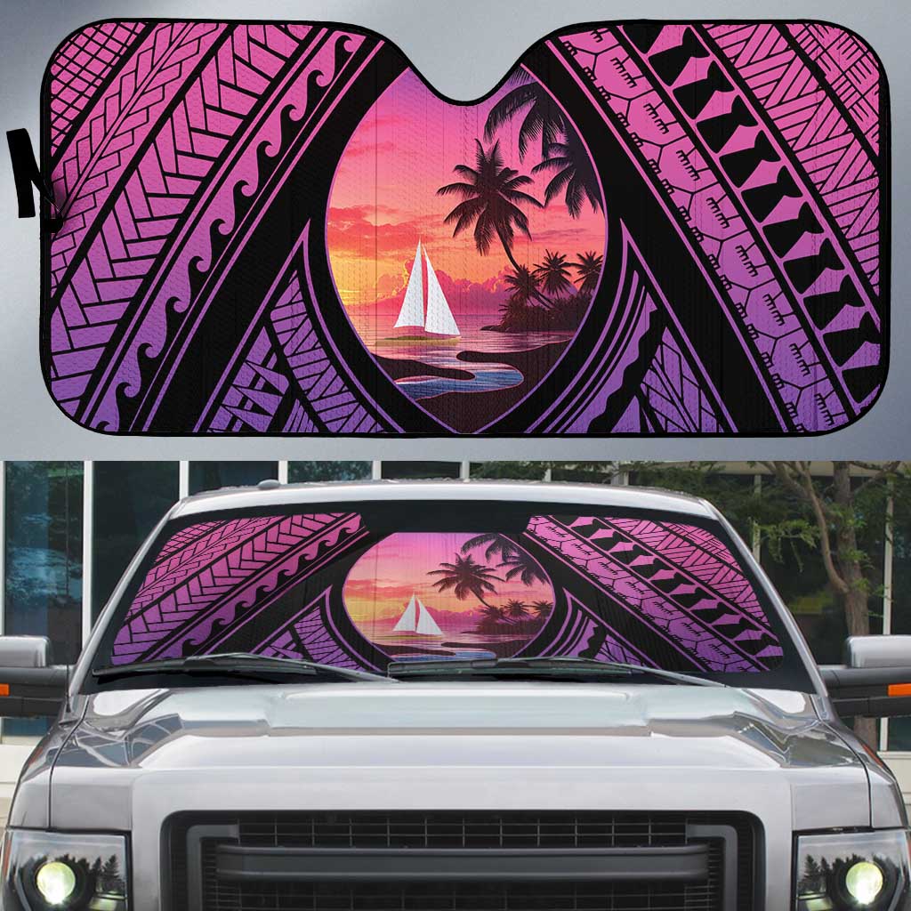 Guam Chamorro Artsy Auto Sun Shade Guahan Sunset Beach - Polynesian Pride