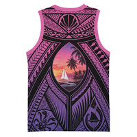Guam Chamorro Artsy Basketball Jersey Guahan Sunset Beach - Polynesian Pride