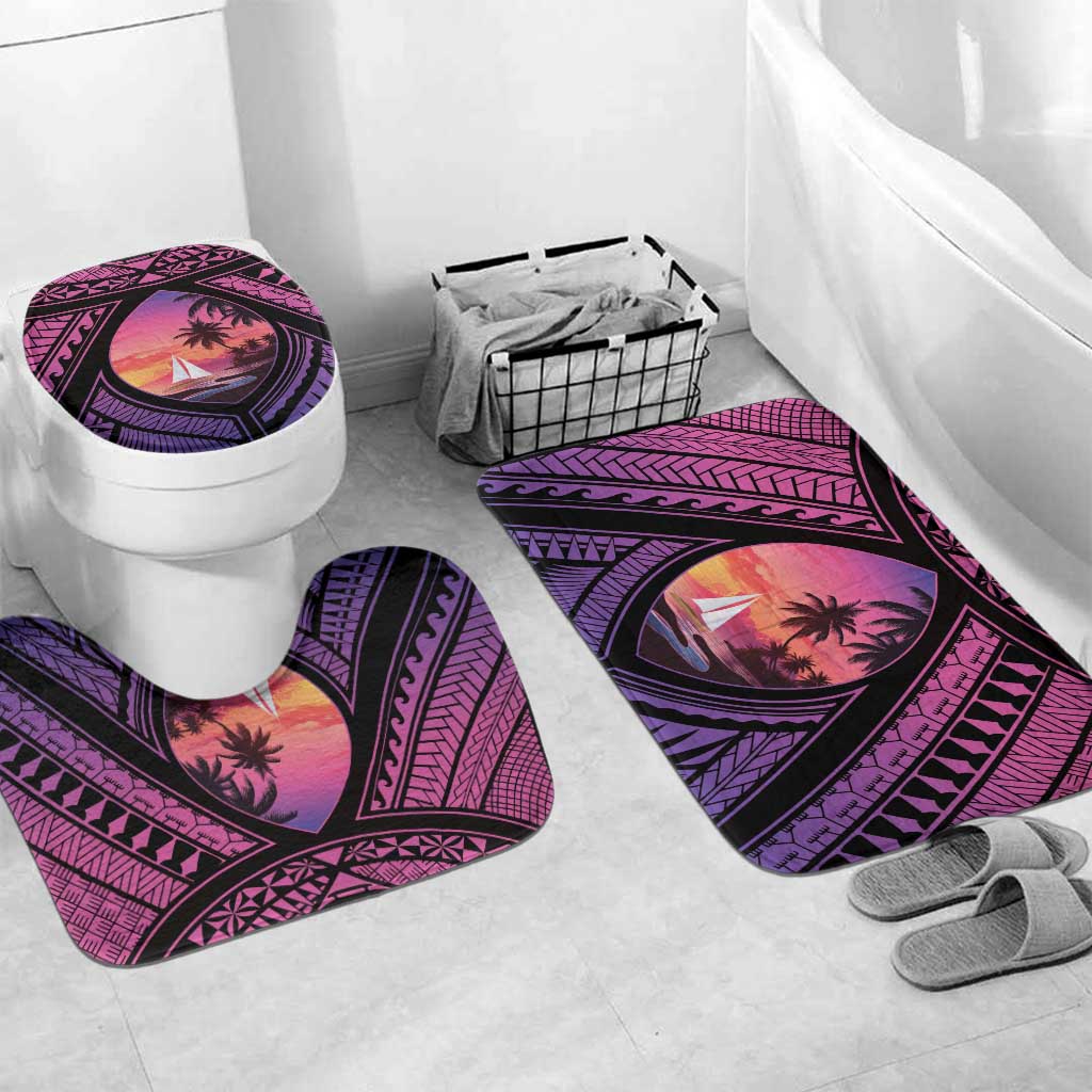 Guam Chamorro Artsy Bathroom Set Guahan Sunset Beach - Polynesian Pride