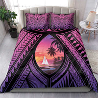 Guam Chamorro Artsy Bedding Set Guahan Sunset Beach