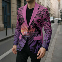 Guam Chamorro Artsy Blazer Guahan Sunset Beach - Polynesian Pride