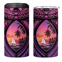 Guam Chamorro Artsy 4 in 1 Can Cooler Tumbler Guahan Sunset Beach