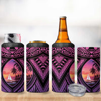 Guam Chamorro Artsy 4 in 1 Can Cooler Tumbler Guahan Sunset Beach