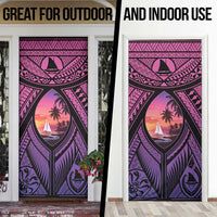 Guam Chamorro Artsy Door Cover Guahan Sunset Beach - Polynesian Pride