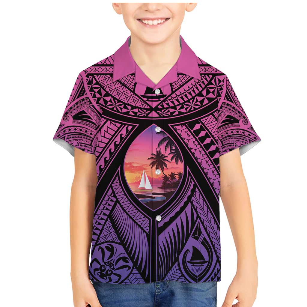 Guam Chamorro Artsy Family Matching Mermaid Dress and Hawaiian Shirt Guahan Sunset Beach