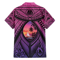 Guam Chamorro Artsy Family Matching Short Sleeve Bodycon Dress and Hawaiian Shirt Guahan Sunset Beach