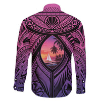 Guam Chamorro Artsy Family Matching Short Sleeve Bodycon Dress and Hawaiian Shirt Guahan Sunset Beach