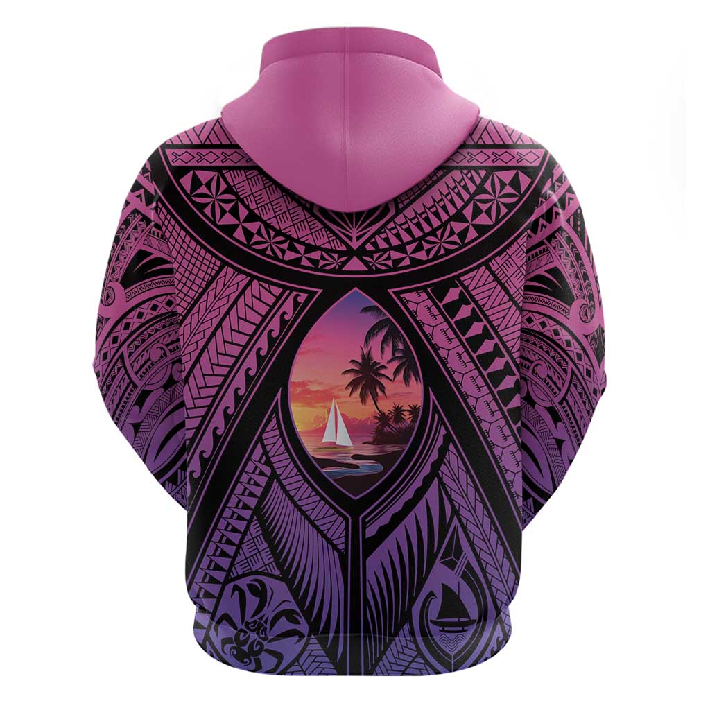 Guam Chamorro Artsy Hoodie Guahan Sunset Beach