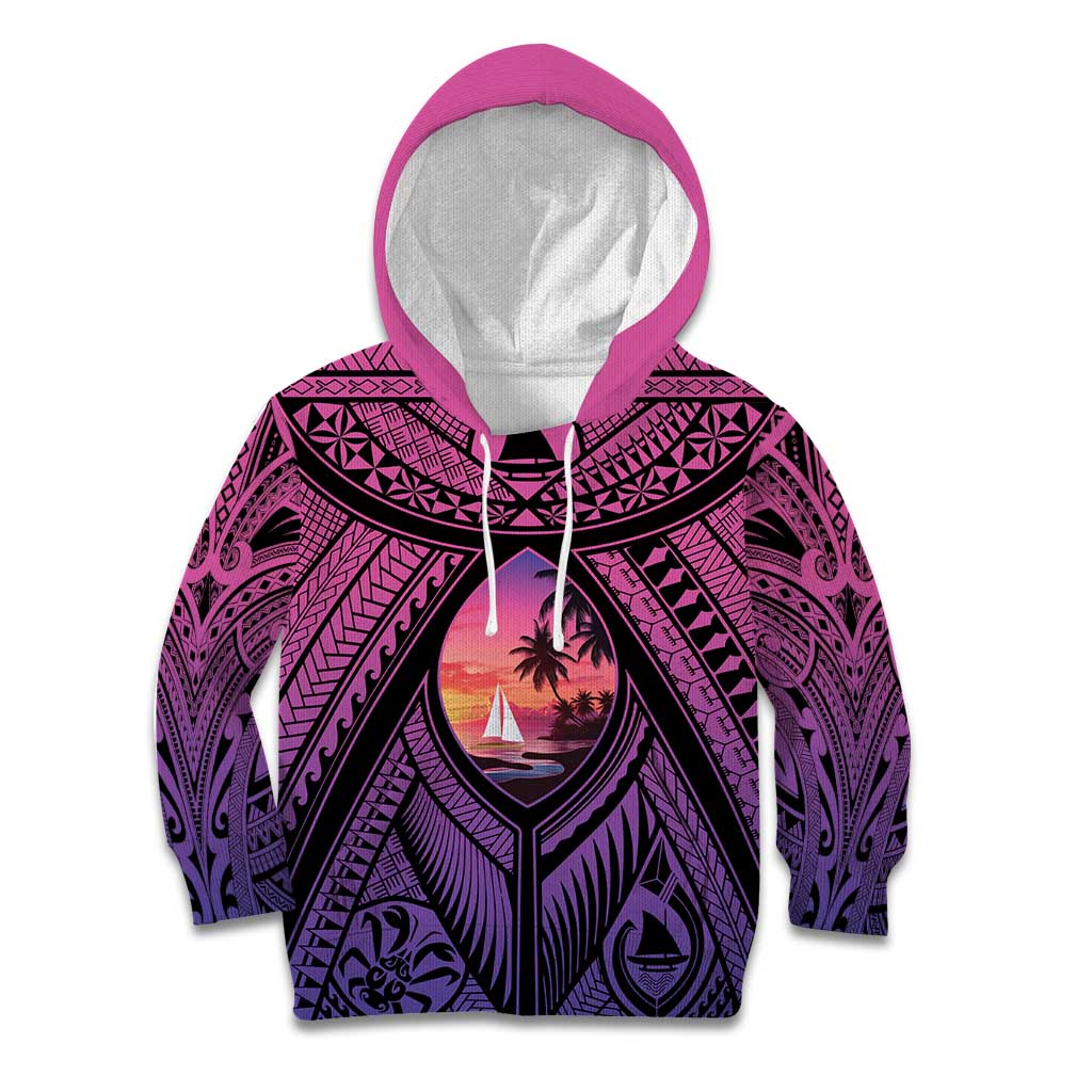 Guam Chamorro Artsy Kid Hoodie Guahan Sunset Beach