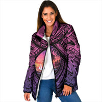 Guam Chamorro Artsy Padded Jacket Guahan Sunset Beach - Polynesian Pride