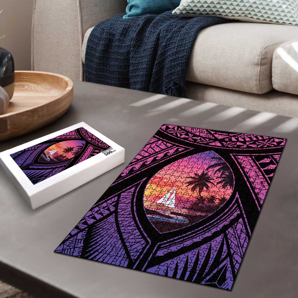 Guam Chamorro Artsy Puzzle Guahan Sunset Beach - Polynesian Pride