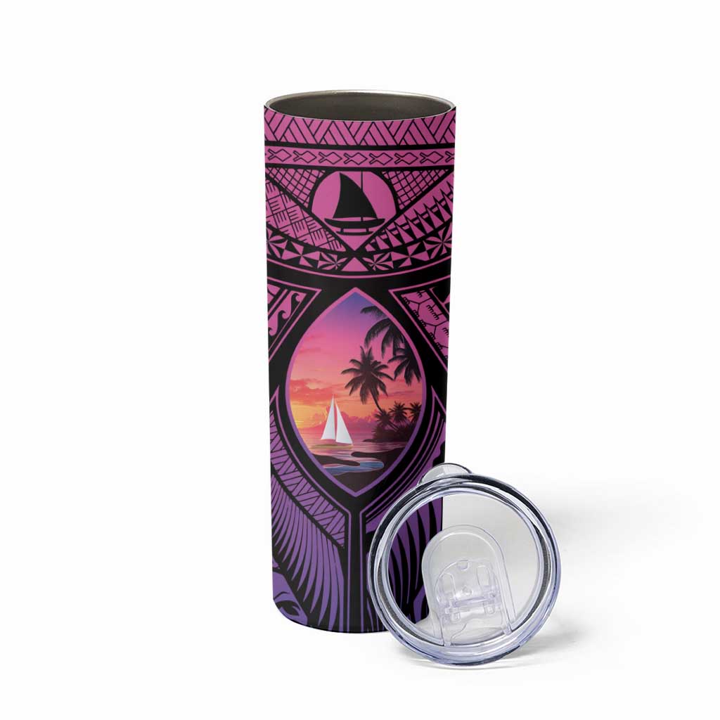 Guam Chamorro Artsy Skinny Tumbler Guahan Sunset Beach