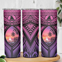 Guam Chamorro Artsy Skinny Tumbler Guahan Sunset Beach