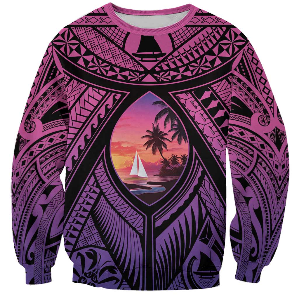 Guam Chamorro Artsy Sweatshirt Guahan Sunset Beach