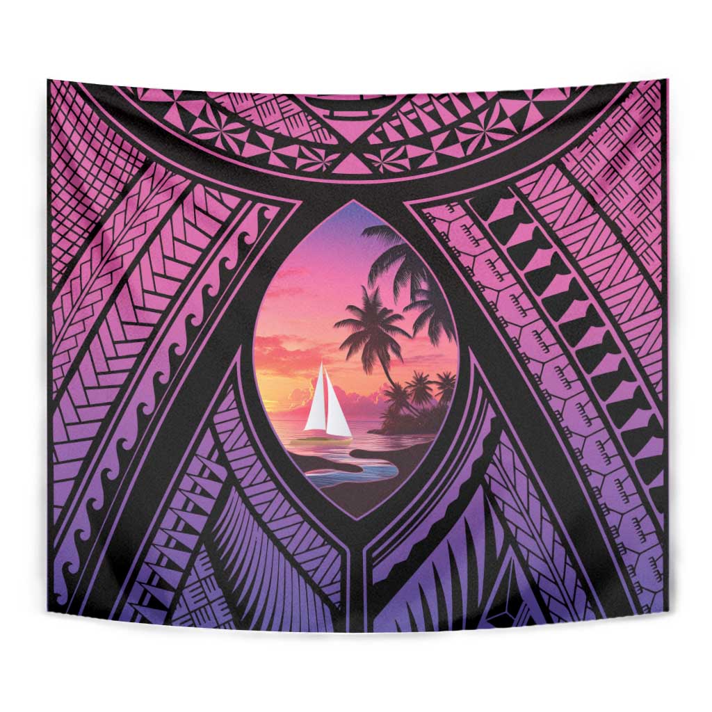 Guam Chamorro Artsy Tapestry Guahan Sunset Beach