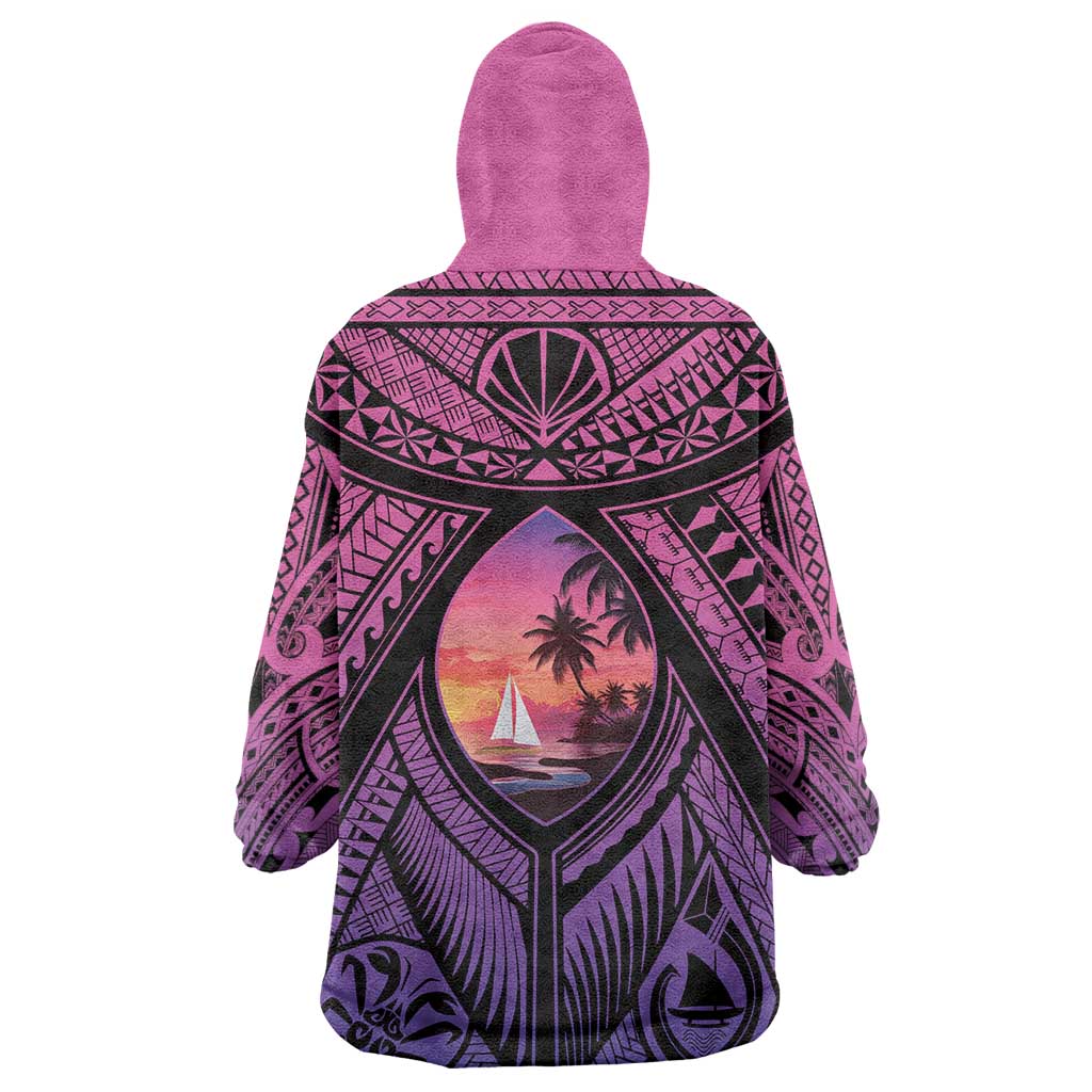 Guam Chamorro Artsy Wearable Blanket Hoodie Guahan Sunset Beach LT9 - Polynesian Pride