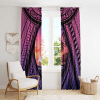 Guam Chamorro Artsy Window Curtain Guahan Sunset Beach