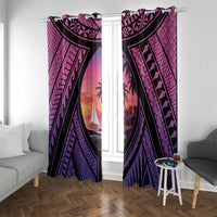 Guam Chamorro Artsy Window Curtain Guahan Sunset Beach
