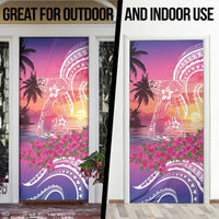 Guam Latte Stone with Map Door Cover Bougainvillea Beach Sunset - Polynesian Pride