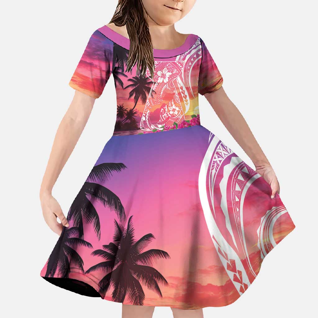 Guam Latte Stone with Map Family Matching Off Shoulder Maxi Dress and Hawaiian Shirt Bougainvillea Beach Sunset