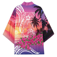 Guam Latte Stone with Map Kimono Bougainvillea Beach Sunset - Polynesian Pride
