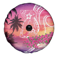 Guam Latte Stone with Map Spare Tire Cover Bougainvillea Beach Sunset