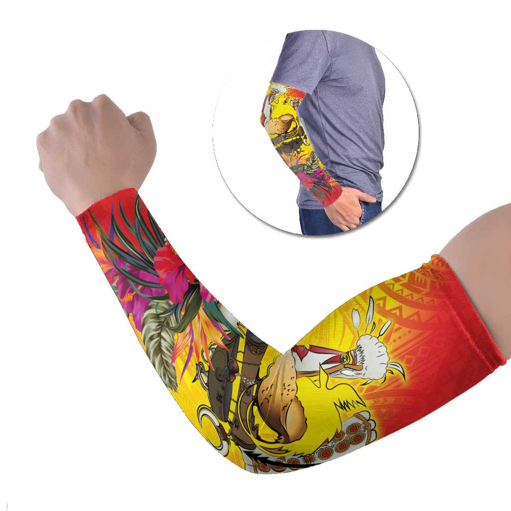 Papua New Guinea Cultural Tropical Flowers Arm Sleeves - Polynesian Pride
