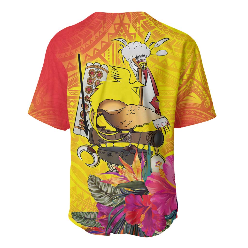 Papua New Guinea Cultural Tropical Flowers Baseball Jersey LT9 - Polynesian Pride