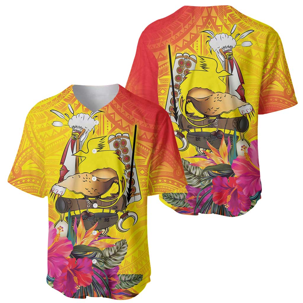 Papua New Guinea Cultural Tropical Flowers Baseball Jersey LT9 - Polynesian Pride