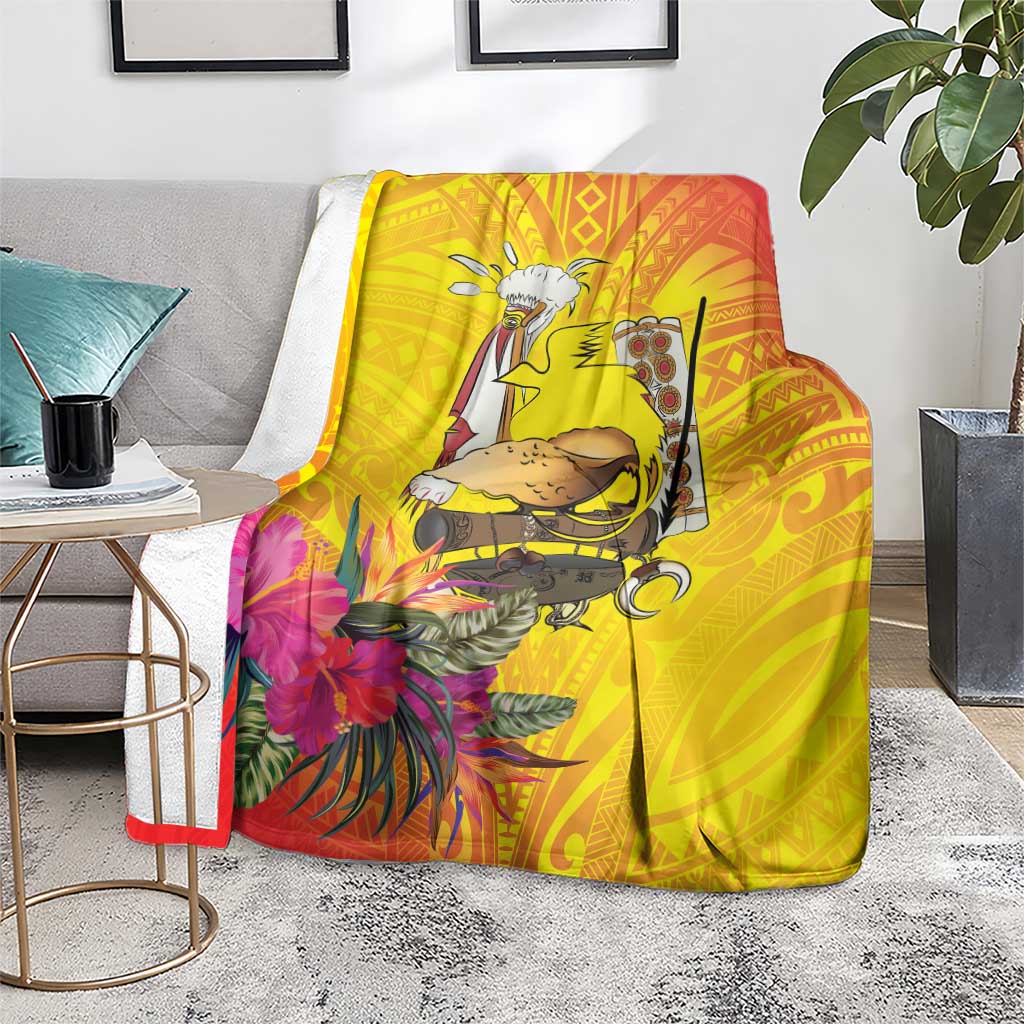 Papua New Guinea Cultural Tropical Flowers Blanket