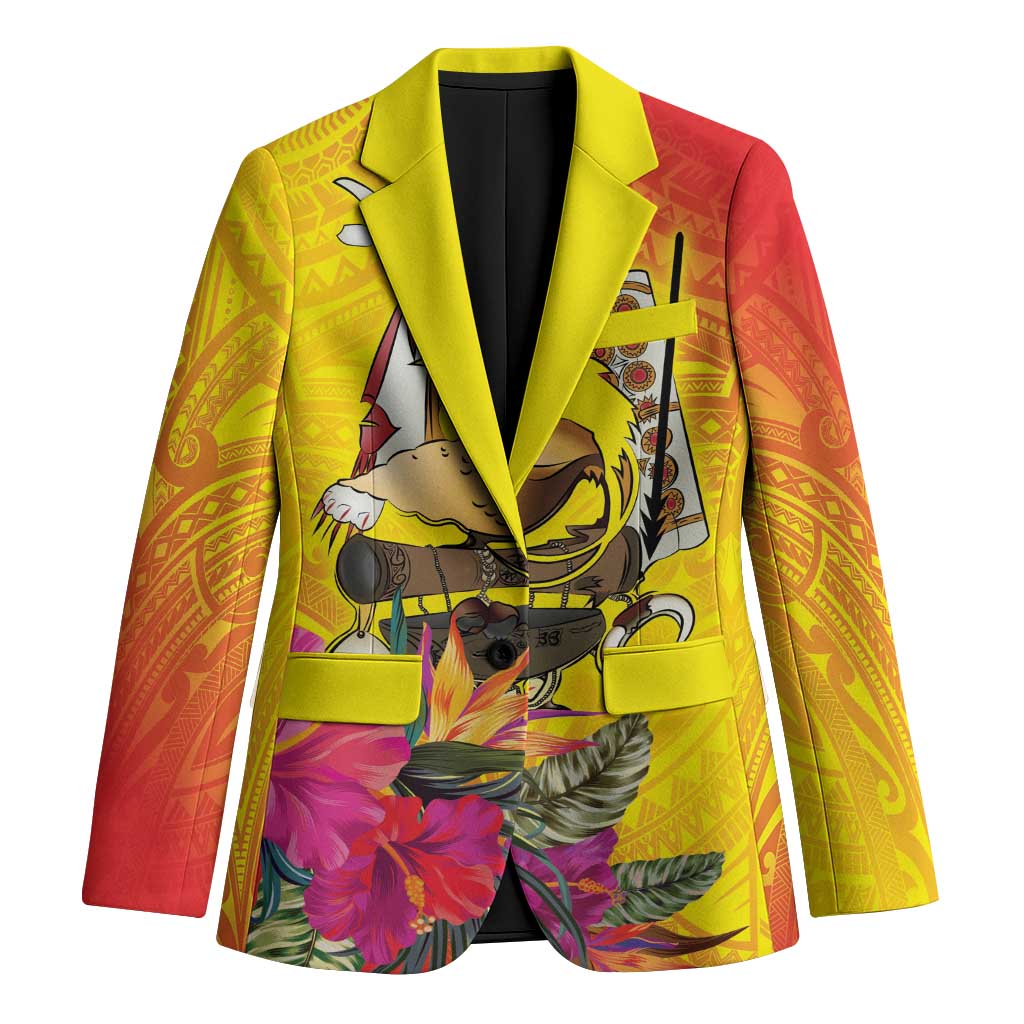 Papua New Guinea Cultural Tropical Flowers Blazer - Polynesian Pride