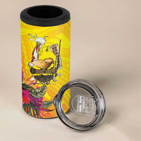 Papua New Guinea Cultural Tropical Flowers 4 in 1 Can Cooler Tumbler