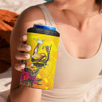 Papua New Guinea Cultural Tropical Flowers 4 in 1 Can Cooler Tumbler