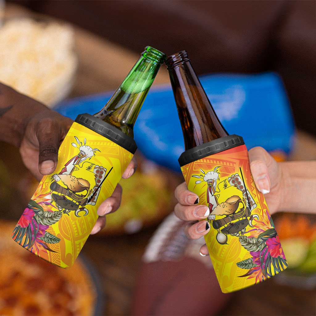 Papua New Guinea Cultural Tropical Flowers 4 in 1 Can Cooler Tumbler