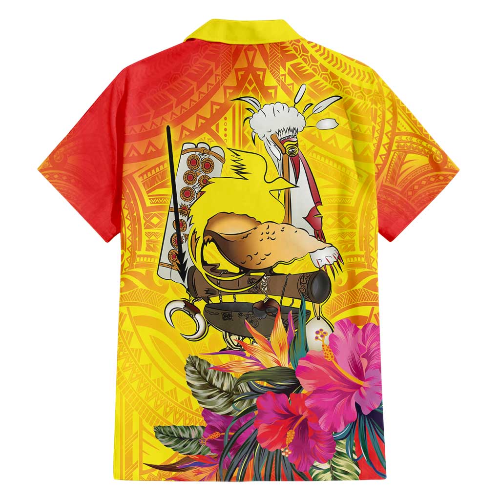 Papua New Guinea Cultural Tropical Flowers Family Matching Off Shoulder Maxi Dress and Hawaiian Shirt