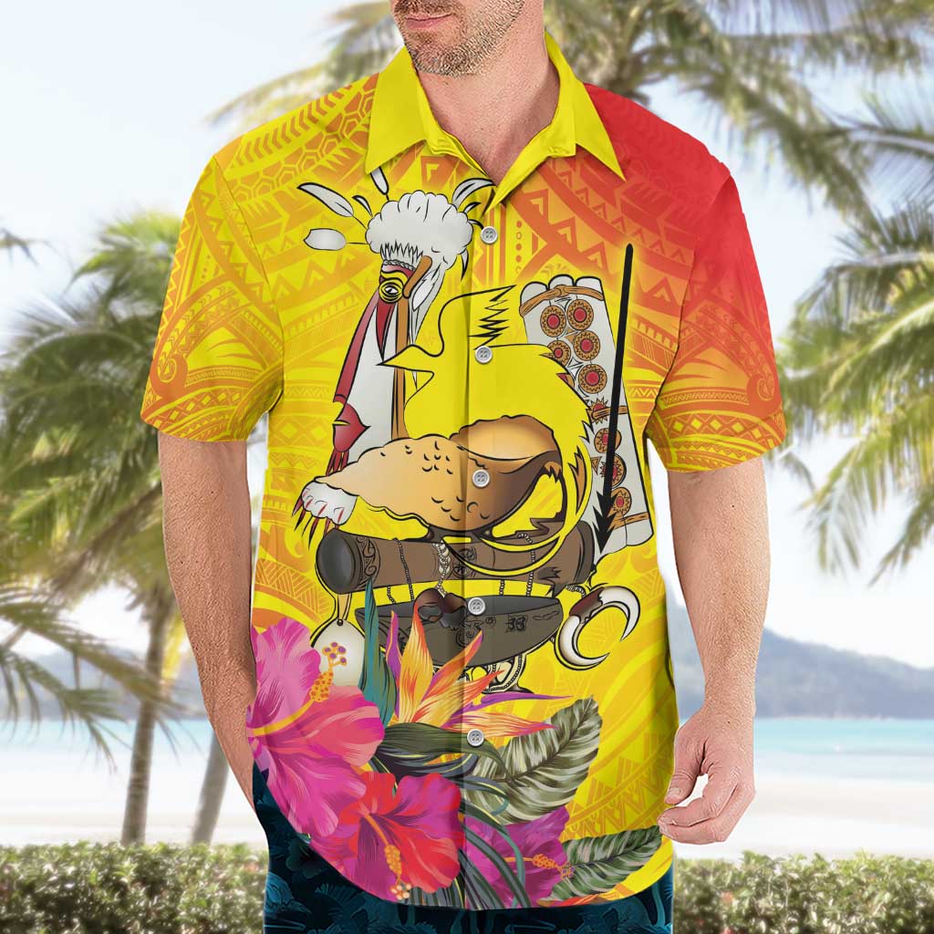 Papua New Guinea Cultural Tropical Flowers Hawaiian Shirt