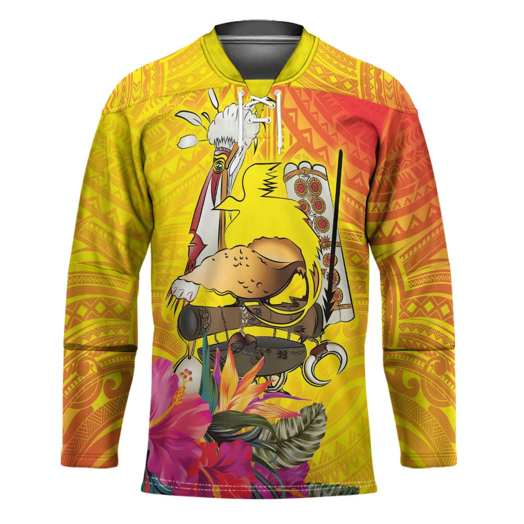 Papua New Guinea Cultural Tropical Flowers Hockey Jersey - Polynesian Pride