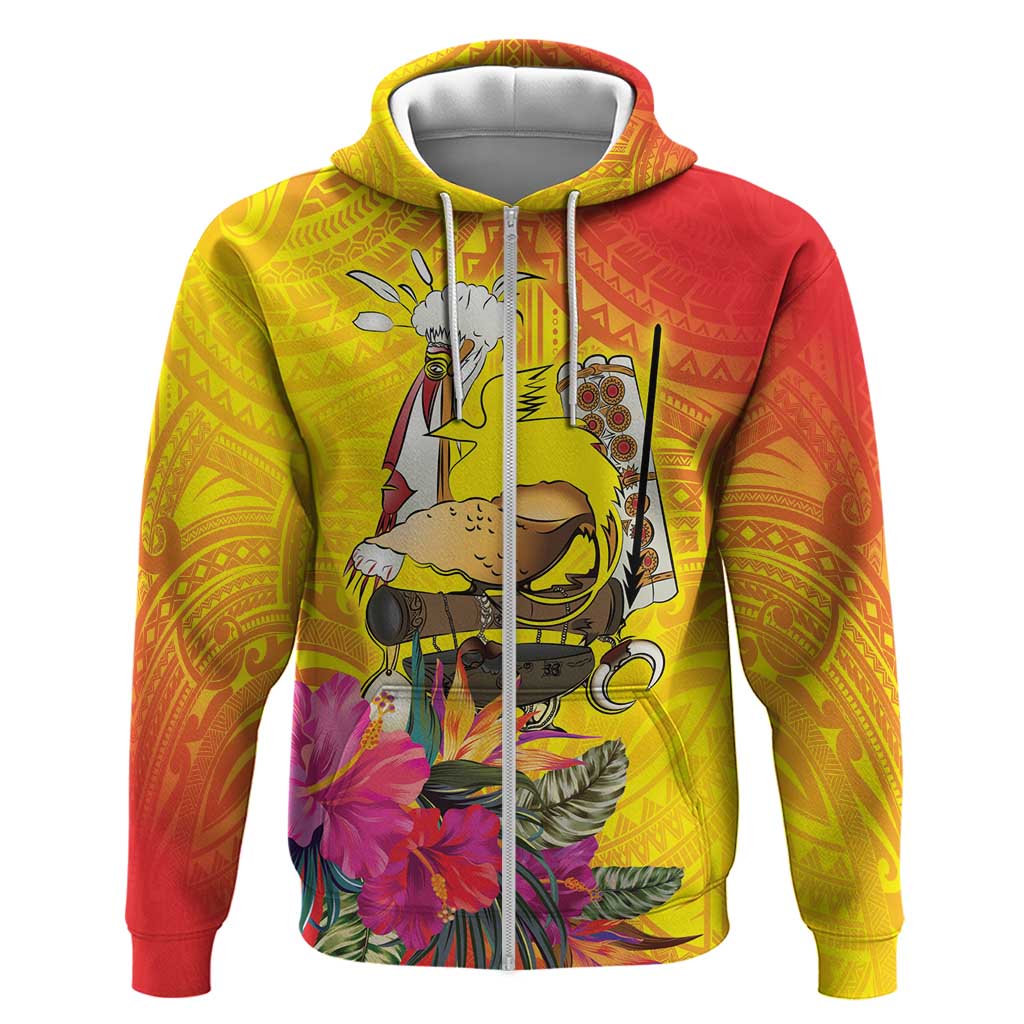 Papua New Guinea Cultural Tropical Flowers Hoodie