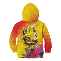Papua New Guinea Cultural Tropical Flowers Kid Hoodie LT9 - Polynesian Pride