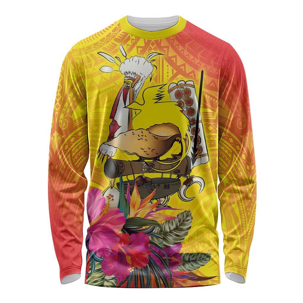 Papua New Guinea Cultural Tropical Flowers Long Sleeve Shirt